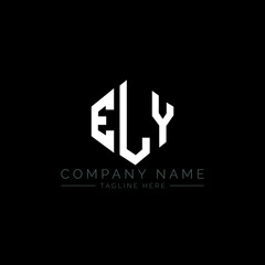 ELY letter logo design with polygon shape. ELY polygon logo monogram. ELY cube logo design. ELY hexagon vector logo template white and black colors. ELY monogram, ELY business and real estate logo. 