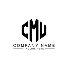 CMU letter logo design with polygon shape. CMU polygon logo monogram. CMU cube logo design. CMU hexagon vector logo template white and black colors. CMU monogram, CMU business and real estate logo. 