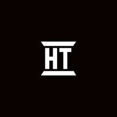 HT Logo monogram with pillar shape designs template