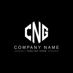 Fototapeta premium CNG letter logo design with polygon shape. CNG polygon logo monogram. CNG cube logo design. CNG hexagon vector logo template white and black colors. CNG monogram, CNG business and real estate logo. 