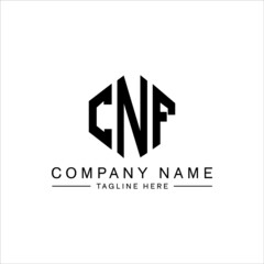 CNF letter logo design with polygon shape. CNF polygon logo monogram. CNF cube logo design. CNF hexagon vector logo template white and black colors. CNF monogram, CNF business and real estate logo.  