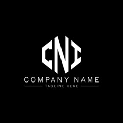 CNI letter logo design with polygon shape. CNI polygon logo monogram. CNI cube logo design. CNI hexagon vector logo template white and black colors. CNI monogram, CNI business and real estate logo. 