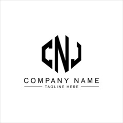 CNJ letter logo design with polygon shape. CNJ polygon logo monogram. CNJ cube logo design. CNJ hexagon vector logo template white and black colors. CNJ monogram, CNJ business and real estate logo. 