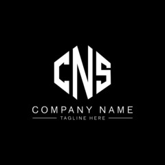 CNS letter logo design with polygon shape. CNS polygon logo monogram. CNS cube logo design. CNS hexagon vector logo template white and black colors. CNS monogram, CNS business and real estate logo. 