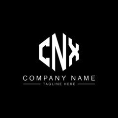 CNX letter logo design with polygon shape. CNX polygon logo monogram. CNX cube logo design. CNX hexagon vector logo template white and black colors. CNX monogram, CNX business and real estate logo. 