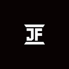 JF Logo monogram with pillar shape designs template