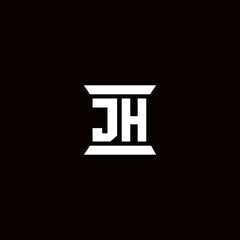 JH Logo monogram with pillar shape designs template