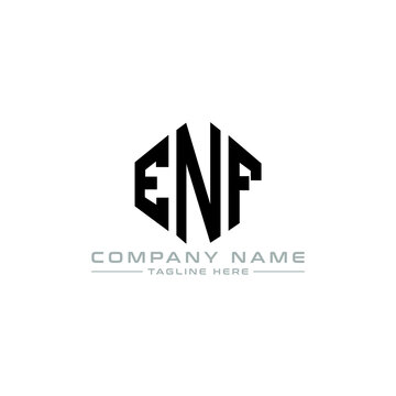ENF letter logo design with polygon shape. ENF polygon logo monogram. ENF cube logo design. ENF hexagon vector logo template white and black colors. ENF monogram, ENF business and real estate logo. 