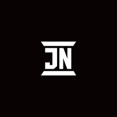 JN Logo monogram with pillar shape designs template