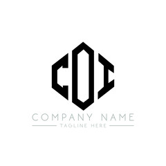 COI letter logo design with polygon shape. COI polygon logo monogram. COI cube logo design. COI hexagon vector logo template white and black colors. COI monogram, COI business and real estate logo. 