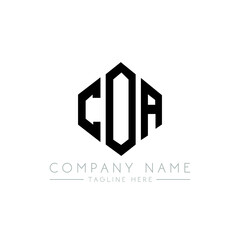 COA letter logo design with polygon shape. COA polygon logo monogram. COA cube logo design. COA hexagon vector logo template white and black colors. COA monogram, COA business and real estate logo. 