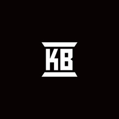 KB Logo monogram with pillar shape designs template