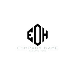 EOH letter logo design with polygon shape. EOH polygon logo monogram. EOH cube logo design. EOH hexagon vector logo template white and black colors. EOH monogram, EOH business and real estate logo. 