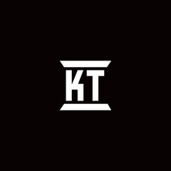 KT Logo monogram with pillar shape designs template