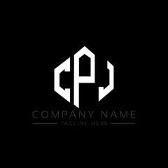 CPJ letter logo design with polygon shape. CPJ polygon logo monogram. CPJ cube logo design. CPJ hexagon vector logo template white and black colors. CPJ monogram, CPJ business and real estate logo. 