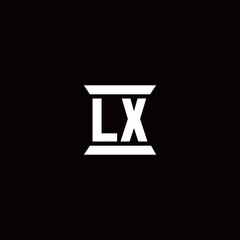 LX Logo monogram with pillar shape designs template