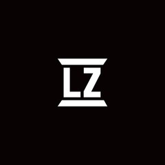 LZ Logo monogram with pillar shape designs template