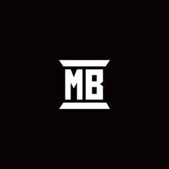 MB Logo monogram with pillar shape designs template