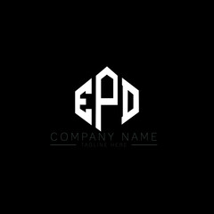 EPD letter logo design with polygon shape. EPD polygon logo monogram. EPD cube logo design. EPD hexagon vector logo template white and black colors. EPD monogram, EPD business and real estate logo. 