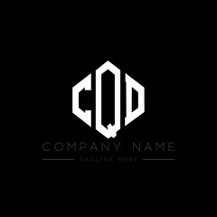 CQD letter logo design with polygon shape. CQD polygon logo monogram. CQD cube logo design. CQD hexagon vector logo template white and black colors. CQD monogram, CQD business and real estate logo. 