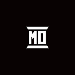 MO Logo monogram with pillar shape designs template
