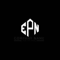 EPN letter logo design with polygon shape. EPN polygon logo monogram. EPN cube logo design. EPN hexagon vector logo template white and black colors. EPN monogram, EPN business and real estate logo. 