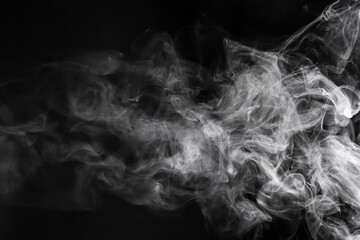 White smoke on dark background, closeup