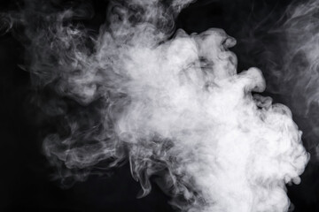 White smoke on dark background, closeup