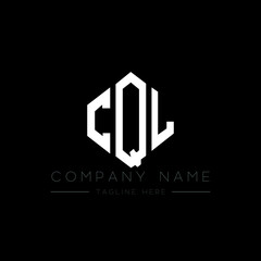 Fototapeta premium CQL letter logo design with polygon shape. CQL polygon logo monogram. CQL cube logo design. CQL hexagon vector logo template white and black colors. CQL monogram, CQL business and real estate logo. 