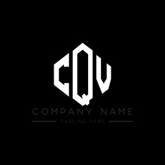 CQV letter logo design with polygon shape. CQV polygon logo monogram. CQV cube logo design. CQV hexagon vector logo template white and black colors. CQV monogram, CQV business and real estate logo. 