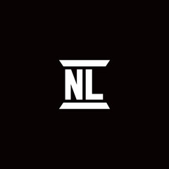 NL Logo monogram with pillar shape designs template