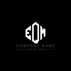 EQM letter logo design with polygon shape. EQM polygon logo monogram. EQM cube logo design. EQM hexagon vector logo template white and black colors. EQM monogram, EQM business and real estate logo. 