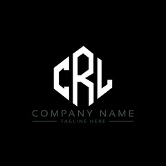 CRL letter logo design with polygon shape. CRL polygon logo monogram. CRL cube logo design. CRL hexagon vector logo template white and black colors. CRL monogram, CRL business and real estate logo. 