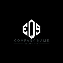 EQS letter logo design with polygon shape. EQS polygon logo monogram. EQS cube logo design. EQS hexagon vector logo template white and black colors. EQS monogram, EQS business and real estate logo. 