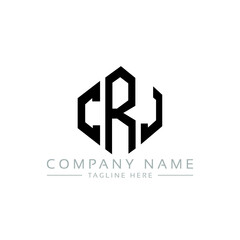 CRJ letter logo design with polygon shape. CRJ polygon logo monogram. CRJ cube logo design. CRJ hexagon vector logo template white and black colors. CRJ monogram, CRJ business and real estate logo.