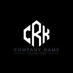 CRK letter logo design with polygon shape. CRK polygon logo monogram. CRK cube logo design. CRK hexagon vector logo template white and black colors. CRK monogram, CRK business and real estate logo. 