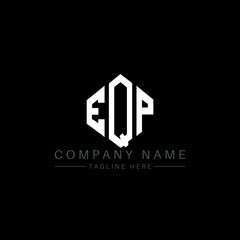 EQP letter logo design with polygon shape. EQP polygon logo monogram. EQP cube logo design. EQP hexagon vector logo template white and black colors. EQP monogram, EQP business and real estate logo. 