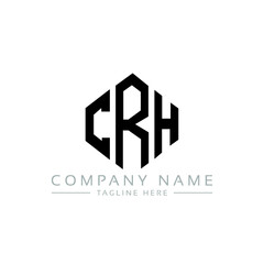 CRH letter logo design with polygon shape. CRH polygon logo monogram. CRH cube logo design. CRH hexagon vector logo template white and black colors. CRH monogram, CRH business and real estate logo. 