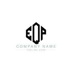 EQP letter logo design with polygon shape. EQP polygon logo monogram. EQP cube logo design. EQP hexagon vector logo template white and black colors. EQP monogram, EQP business and real estate logo. 