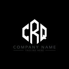 CRQ letter logo design with polygon shape. CRQ polygon logo monogram. CRQ cube logo design. CRQ hexagon vector logo template white and black colors. CRQ monogram, CRQ business and real estate logo. 