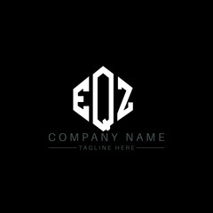 EQZ letter logo design with polygon shape. EQZ polygon logo monogram. EQZ cube logo design. EQZ hexagon vector logo template white and black colors. EQZ monogram, EQZ business and real estate logo. 