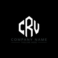 CRV letter logo design with polygon shape. CRV polygon logo monogram. CRV cube logo design. CRV hexagon vector logo template white and black colors. CRV monogram, CRV business and real estate logo. 