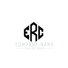 ERC letter logo design with polygon shape. ERC polygon logo monogram. ERC cube logo design. ERC hexagon vector logo template white and black colors. ERC monogram, ERC business and real estate logo. 
