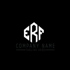 ERF letter logo design with polygon shape. ERF polygon logo monogram. ERF cube logo design. ERF hexagon vector logo template white and black colors. ERF monogram, ERF business and real estate logo. 