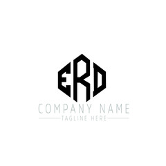 ERD letter logo design with polygon shape. ERD polygon logo monogram. ERD cube logo design. ERD hexagon vector logo template white and black colors. ERD monogram, ERD business and real estate logo. 