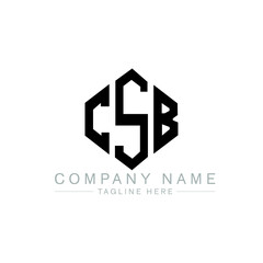 CSB letter logo design with polygon shape. CSB polygon logo monogram. CSB cube logo design. CSB hexagon vector logo template white and black colors. CSB monogram, CSB business and real estate logo.  - obrazy, fototapety, plakaty