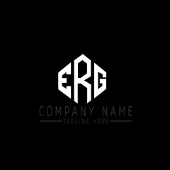 ERG letter logo design with polygon shape. ERG polygon logo monogram. ERG cube logo design. ERG hexagon vector logo template white and black colors. ERG monogram, ERG business and real estate logo. 