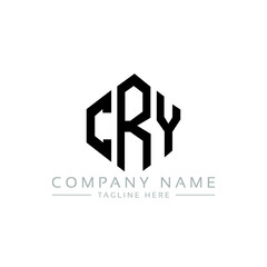 CRY letter logo design with polygon shape. CRY polygon logo monogram. CRY cube logo design. CRY hexagon vector logo template white and black colors. CRY monogram, CRY business and real estate logo. 