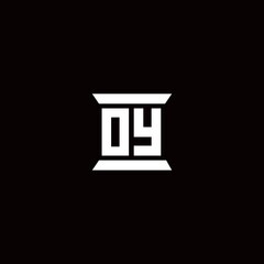 OY Logo monogram with pillar shape designs template