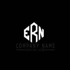ERN letter logo design with polygon shape. ERN polygon logo monogram. ERN cube logo design. ERN hexagon vector logo template white and black colors. ERN monogram, ERN business and real estate logo. 